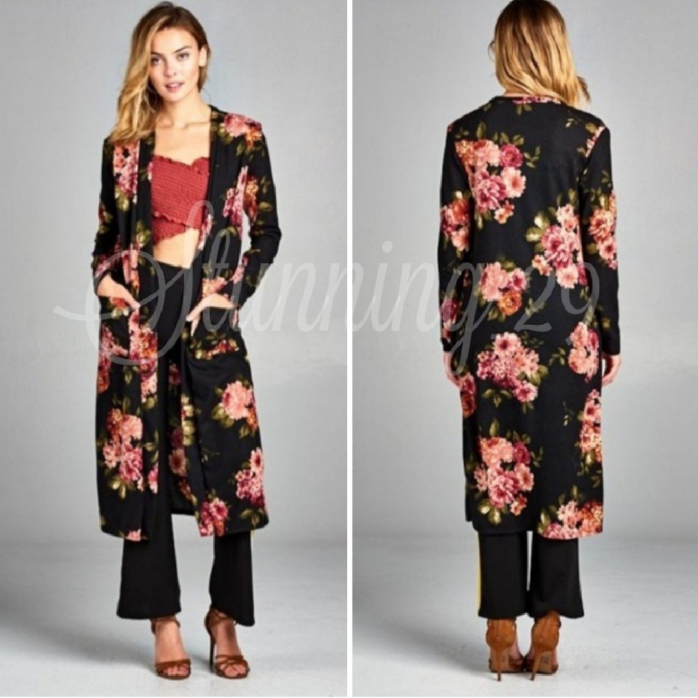 🆕️  MUSTARD FLORAL CARDIGAN WITH POCKETS